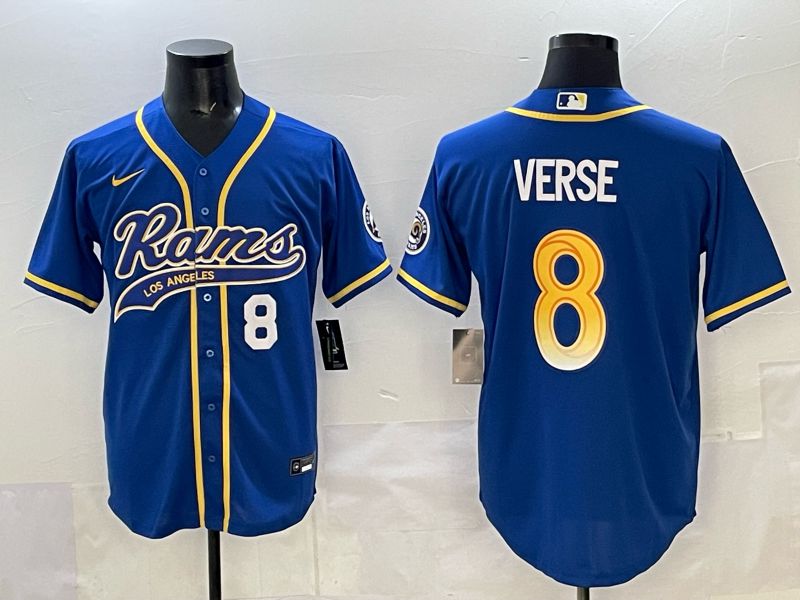 Men Los Angeles Rams #8 Verse Blue Joint Name Nike 2025 Limited NFL Jersey style 06